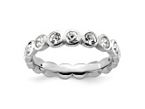 Sterling Silver Stackable Expressions White Crystal Ring