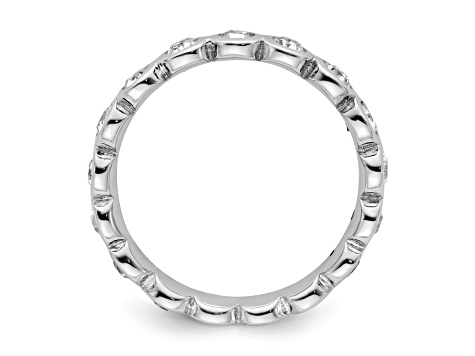 Sterling Silver Stackable Expressions White Crystal Ring - 17ZHND | JTV