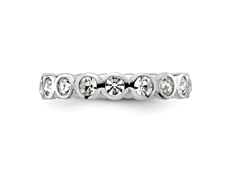 Sterling Silver Stackable Expressions White Crystal Ring - 17ZHND | JTV