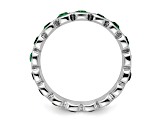 Sterling Silver Stackable Expressions Green Crystal Ring