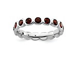 Sterling Silver Stackable Expressions Red Crystal Ring