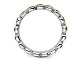 Sterling Silver Stackable Expressions Green Crystal Ring