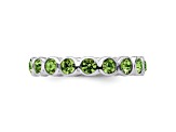 Sterling Silver Stackable Expressions Green Crystal Ring