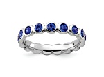 Sterling Silver Stackable Expressions Blue Crystal Ring