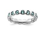 Sterling Silver Stackable Expressions Blue Crystal Ring