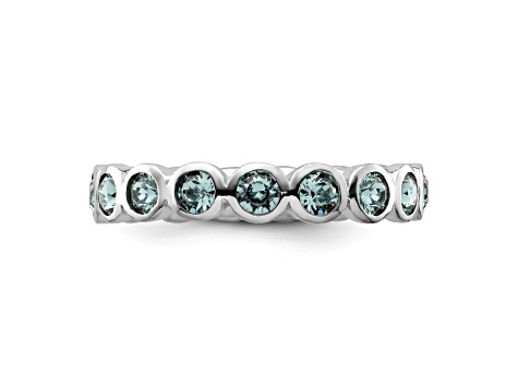 Sterling Silver Stackable Expressions Blue Crystal Ring