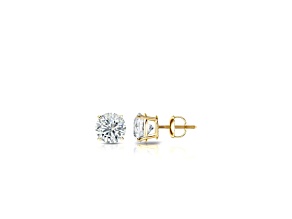 14K Yellow Gold 0.10 Ctw Round Lab-Grown Diamond Studs, F Color SI2 Clarity