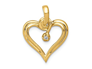 Picture of 14k Yellow Gold Diamond Heart Pendant