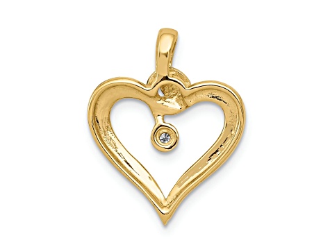 14k Yellow Gold Diamond Heart Pendant