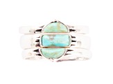Barse Jewelry Mixed Shape Turquoise Sterling Silver Ring Set Set of 3
