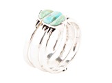 Barse Jewelry Mixed Shape Turquoise Sterling Silver Ring Set Set of 3