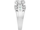 White Diamond Rhodium Over Sterling Silver Ring 0.50ctw