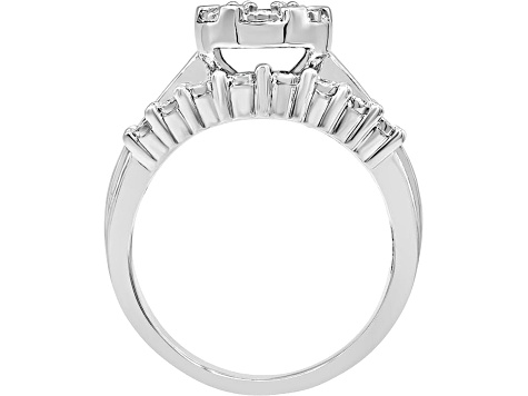 White Diamond Rhodium Over Sterling Silver Ring 0.50ctw