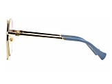 Gucci Gold Tone and Peacock Blue Frame / Violet Lens Sunglasses