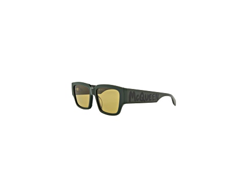 Alexander McQueen Square/Rectangle Full-Frame Green Acetate Sunglasses