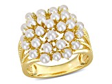 Freshwater Cultured Pearl Split Shank Ring in Yellow Plated Sterling Silver