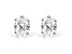 Oval White Lab-Grown Diamond 18k White Gold Stud Earrings 2.00ctw