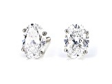 Oval White IGI Certified Lab-Grown Diamond 18k White Gold Stud Earrings 2.00ctw