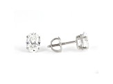 Oval White IGI Certified Lab-Grown Diamond 18k White Gold Stud Earrings 2.00ctw