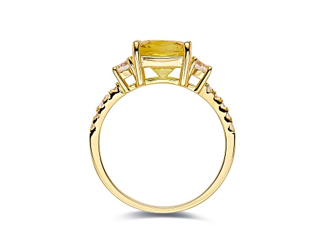 Lab Created Yellow Sapphire with White Topaz Accents 18K Yellow Gold Over Sterling Silver Ring