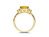 Lab Created Yellow Sapphire with White Topaz Accents 18K Yellow Gold Over Sterling Silver Ring