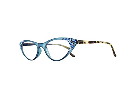 Blue Cat Eye Frame Reading Glasses. Strength 2.50