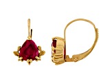 10K Yellow Gold Pear Ruby Leverback Earrings 1.30ctw