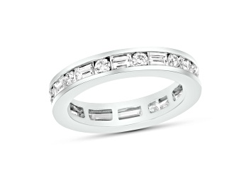 Picture of 1.75ctw Round and Baguette Diamond Eternity Band Ring in 14k White Gold