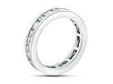 1.75ctw Round and Baguette Diamond Eternity Band Ring in 14k White Gold