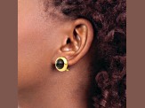 14k Yellow Gold 16mm Onyx Non-pierced Stud Earrings