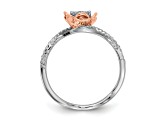 14K Two-tone White and Rose Gold Diamond Fashion Band