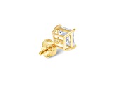 White Cubic Zirconia 14k Yellow Gold Studs With Velvet Gift Box 4.00ctw