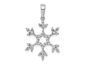 Rhodium Over 14k White Gold Diamond Snowflake Pendant