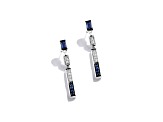 Star Wars™ Fine Jewelry R2 Series Blue Sapphire & White Diamond Rhodium Over Silver Earrings 0.30ctw