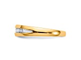 10K Yellow Gold with Rhodium Diamond Men's Channel Ring 0.32ctw