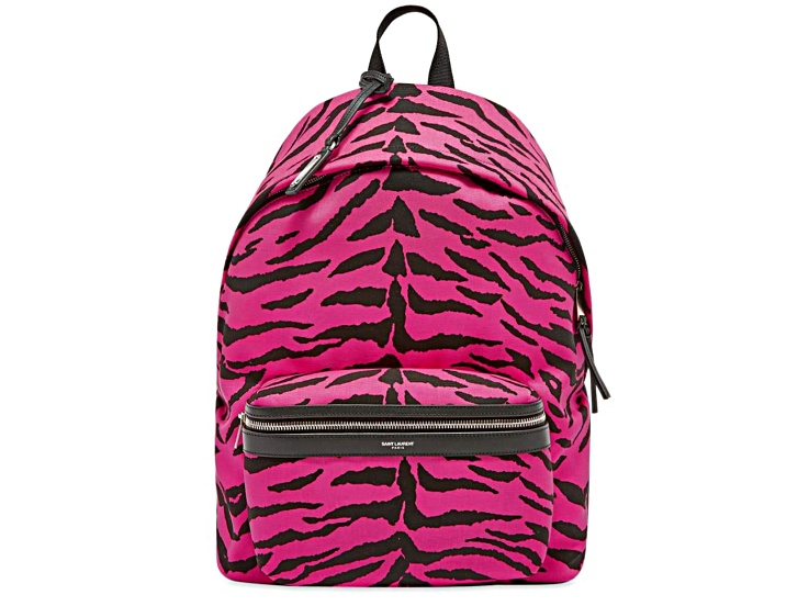 Saint Laurent Unisex Pink Zebra City Backpack