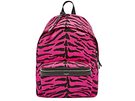 Saint Laurent Unisex Pink Zebra City Backpack
