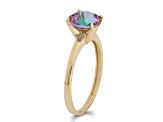 Round Mystic Fire® Green Topaz 10K Yellow Gold Ring 2.00ctw