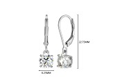 Moissanite Platineve Plated Sterling Silver Round Leverback Earrings 0.90ctw