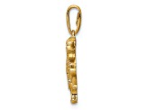 14K Yellow Gold Rearing Unicorn Cubic Zirconia Pendant