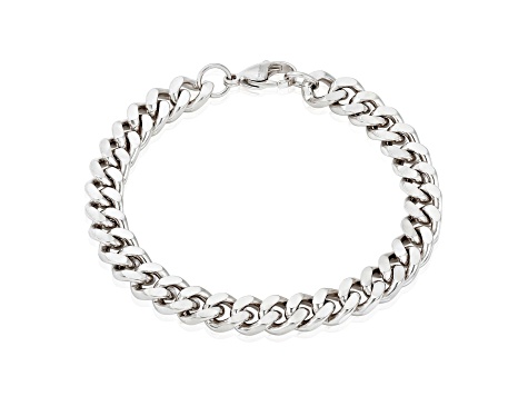 Invicta Jewelry Men's Stainless Steel Curb Chain Bracelet (8.5mm) - 8.5"