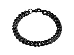 Invicta Jewelry Men's Black Plated Stainless Steel Curb Chain Bracelet (8.5mm) - 8.5"