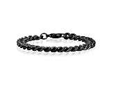 Invicta Jewelry Men's Black Plated Stainless Steel Curb Chain Bracelet (8.5mm) - 8.5"