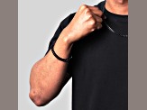 Invicta Jewelry Men's Black Plated Stainless Steel Curb Chain Bracelet (8.5mm) - 8.5"