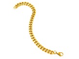 Invicta Jewelry Men's Yellow Plated Stainless Steel Curb Chain Bracelet (8.5mm) - 8.5"