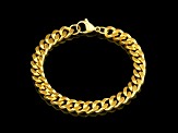 Invicta Jewelry Men's Yellow Plated Stainless Steel Curb Chain Bracelet (8.5mm) - 8.5"