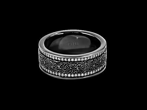Star Wars™ Fine Jewelry In Carbonite White Diamond Black Rhodium Over Silver Mens Ring 0.20ctw
