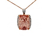39.80 Ctw Morganite and 1.10 Ctw White Diamond Pendant in 18K RG
