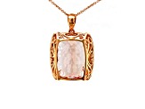 39.80 Ctw Morganite and 1.10 Ctw White Diamond Pendant in 18K RG