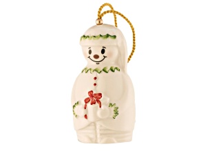 Belleek Elf Snowman Bell Ornament